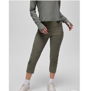 Prana Koen Capri Grape Leaf XS Gorpcore mid-rise UPF Stretch Elastic Waist